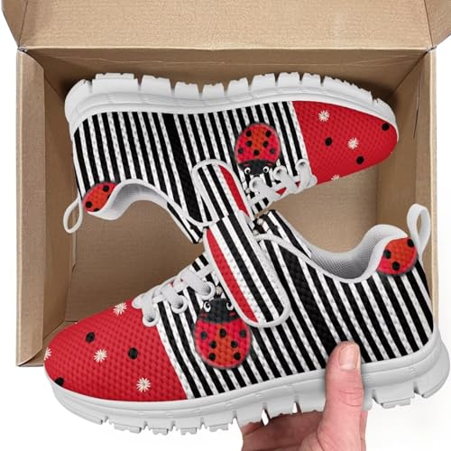 Forchrinse Ladybug Print Toddler Shoes Girls Boys Ladybug Tennis Shoes Comfort Running Athletic for Little/Big Kids Lightweight4