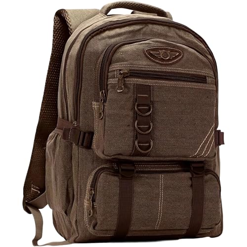 Mochila em Lona Casual Compacta – Estilo Vintage e Ótima Organização (Y-1885, Marrom)