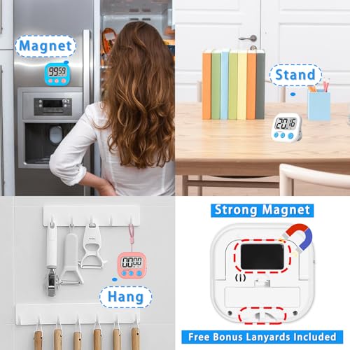 Lasubst Digital Kitchen Timers, Classroom Timers for Kids Teachers, 6 Color - Image 4
