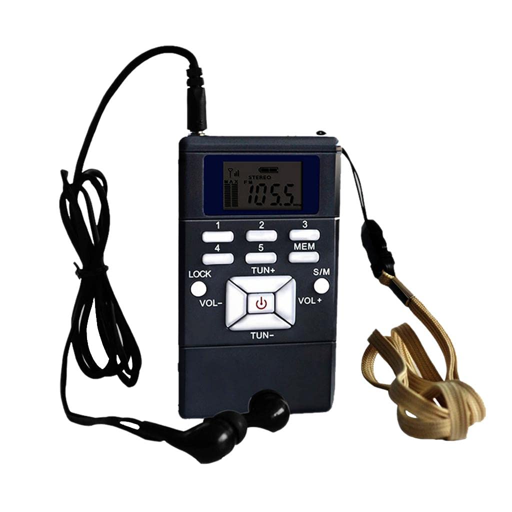 FM Battery Operated Portable Pocket Radio - Best Reception and Longest Lasting. Radios Player by 2 AAA Battery, with Headphone Black-image-40