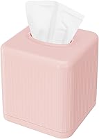 Vista 13 de Livelab Porta pañuelos cuadrado de plástico con base - Moderna cubierta decorativa de pañuelos en cubo para baño, encimera, sala de estar, Negro