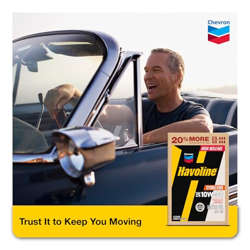 Image of Havoline Motor Oil 10w30 High Mileage Synthetic Technology Smart Change Engine Oil, 10W-30, 6 Quarts, Pack of 1