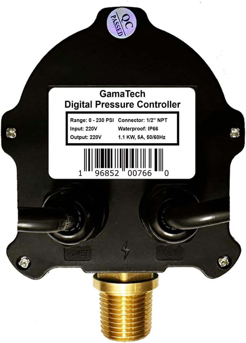 GamaTech Pressure Switch for Water Pump and Air Pump, Digital