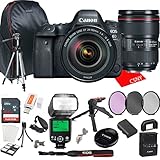 Canon EOS 6D Mark II DSLR Camera w/EF 24-105mm F/4L is II Lens + 64GB Memory + Back Pack Case + Trip