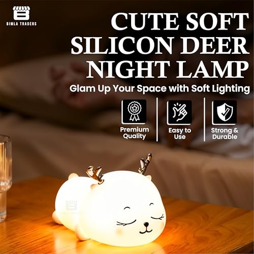 Image of Deer Night lamp for Kids, Silicone Lamp, Cute Night Lamp, Valentine Gift for Girlfriend, Birthday Gifts (Deer Lamp)
