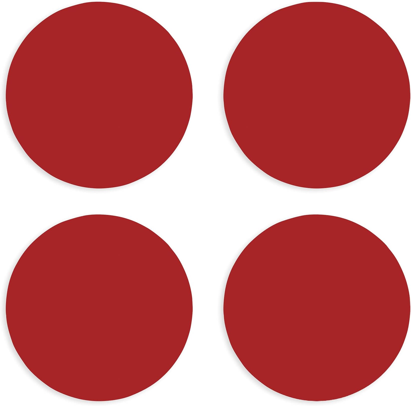 Solid Fire Engine Red 4 x 4 Absorbent Ceramic Round Coasters Pack of 4