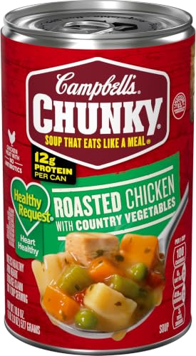 Image of Campbell's Chunky Healthy Request Soup, Roasted Chicken Soup with Country Vegetables, 18.8 Oz Can (Pack of 6)