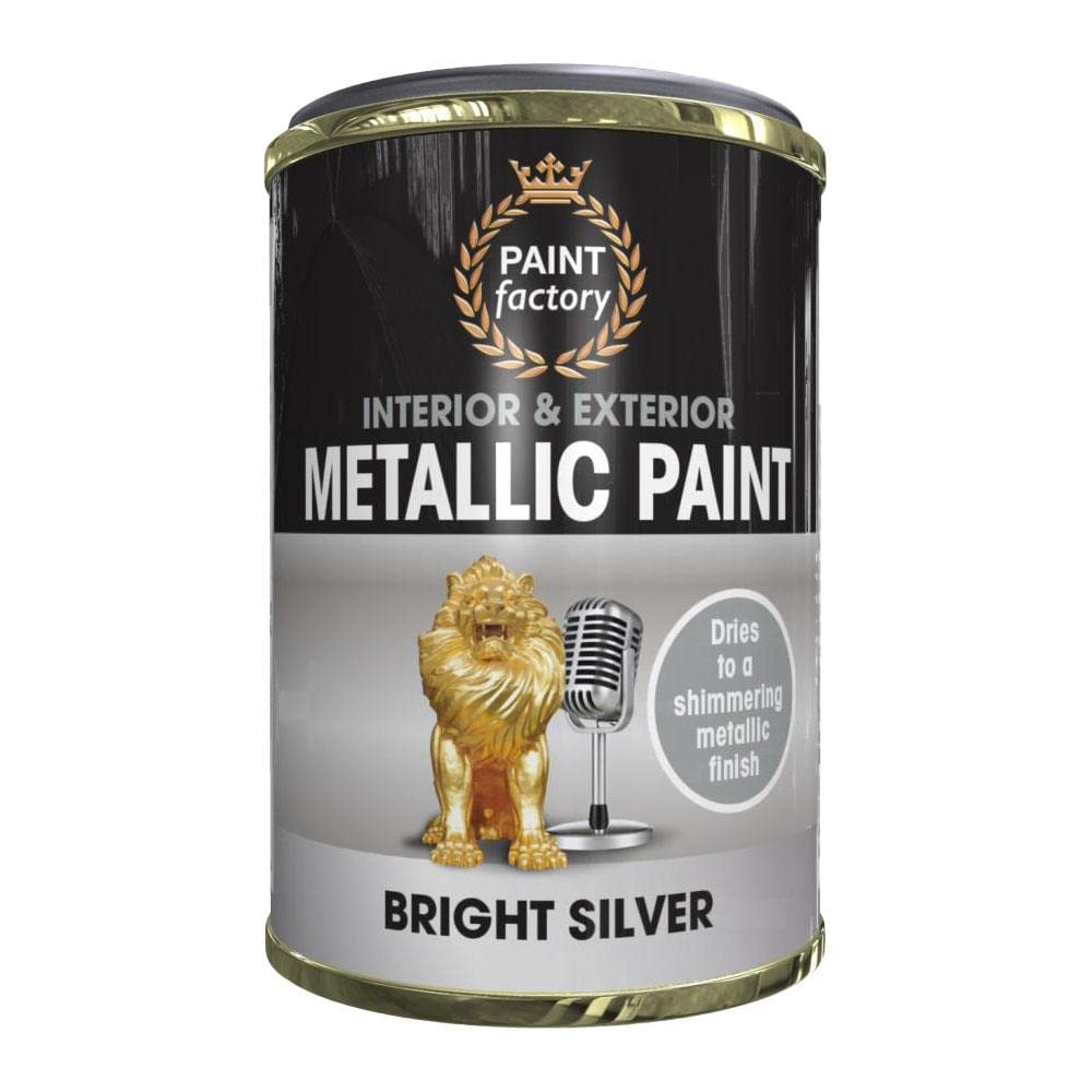 Classic Signature - All Purpose Tin Paint 300ml Quick and Fast Drying and Excellent Coverage for Metal, Wood, Plastic and More for Interiro and Exterior (1 x Pack, BRIGHT SILVER)