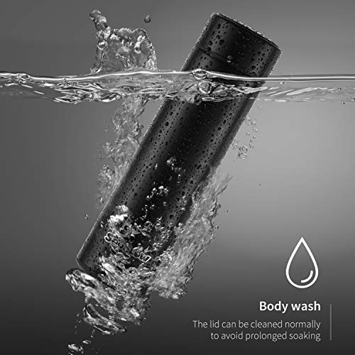 SOUSLOW Tazas térmicas Botella de agua con aislamiento al vacío con pantalla inteligente de temperatura, a prueba de fugas, café de acero inoxidable, 500 ml (Negro) - Imagen 4