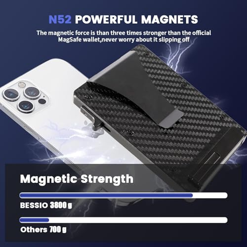 Image of Ridge Wallets for Men,Magnetic Wallet with Stand,Slim Card Holder | Magnetic Wallet for iPhone 17 /16 /15 /14 /13 Pro Max (not for mini), Magsafe Wallet with Money Clip for Fathers day gift ideas
