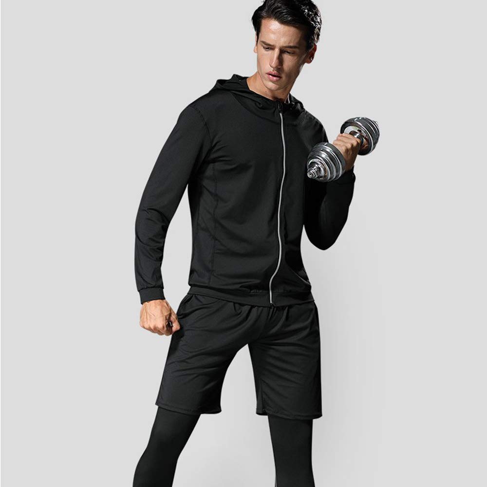 Ensemble de survêtement pour Homme Ensemble de Sport 5 pièces Vêtements de Sport Extensibles Ensemble de Course à Pied pour Entraînement de Fitness