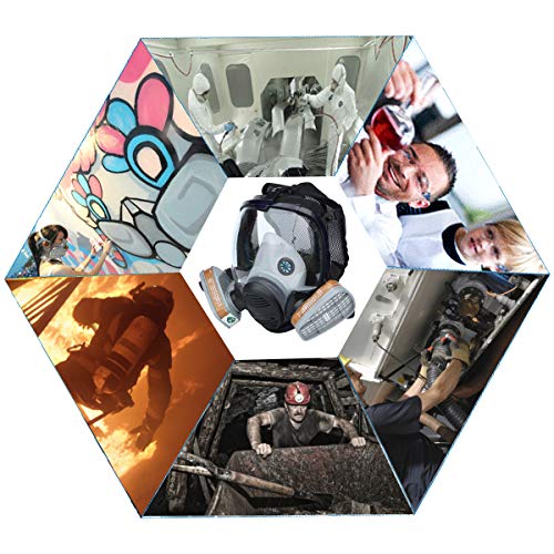 Reusable Full Face Cover 17 in 1, JOEAIS Full Face Respirator, Paint Face Cover for Painting, Machine Polishing, Woodworking, Welding, Decoration Work, and Other Work Protection