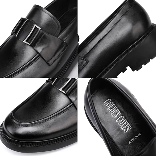 Mens Genuine Leather Dress Shoes Casual Buckle Business Dress Loafer Formal Slip On Penny Party Loafer Shoes for Men2
