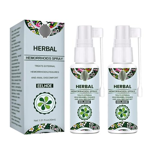 Juztec Hemorrhoid - Fast Relief with Hemocare Herbal Hemorrhoids Spray & Analese Numb Cream (2 PCS)