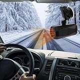 yotutun Calefactor para Coche Portátil, 12V 150W Calentador de Coche Base Giratoria de 360° Ventilador de Calefacción y Refrigeración 2 en 1 Descongelador de Niebla de Parabrisas Enchufe de Mechero