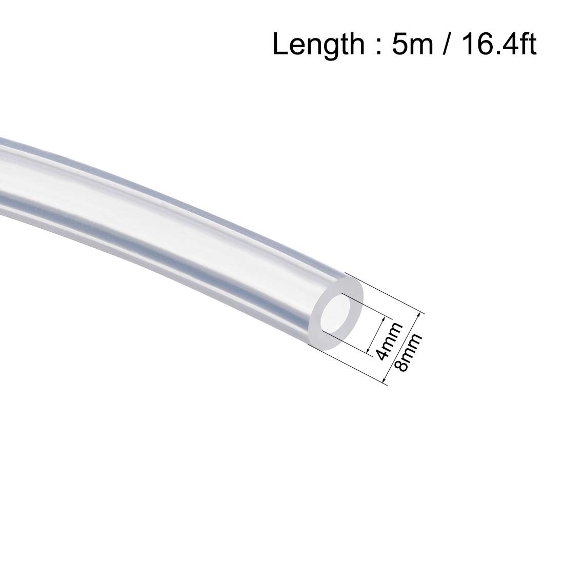 Sourcing Map Silicona Tubo 4mm ID X 8mm OD 5M Flexible Silicona