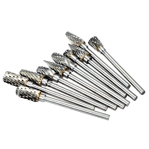 Gecheer Elétrica Moagem Acessórios 10pcs 0,12 * 0.24inch Aço Tungsten Carbide Fresa para o Rotary Bu