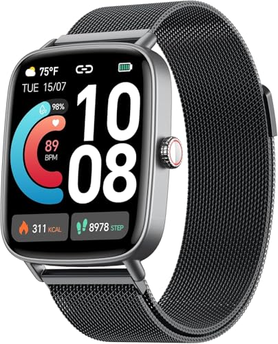 Smartwatch Donna Uomo,1.85 HD Smart Watch Chiamate e Whatsapp,Orologio Fitness Sportivo Cardiofrequenzimetro/SpO2/Sonno/Contapassi,Fitness Tracker 110+ Modalità Sport Impermeabile per Android iOS