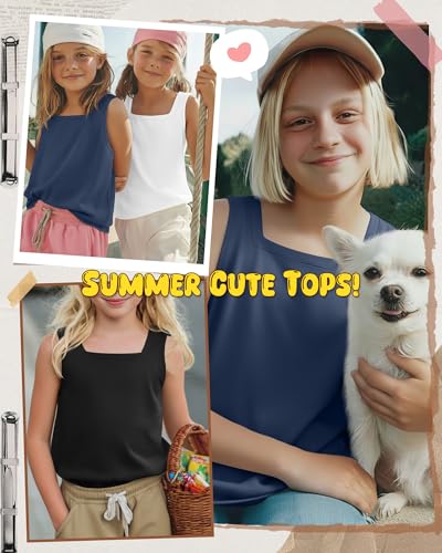 Image of 3 Pack Girls Square Neck Tank Tops