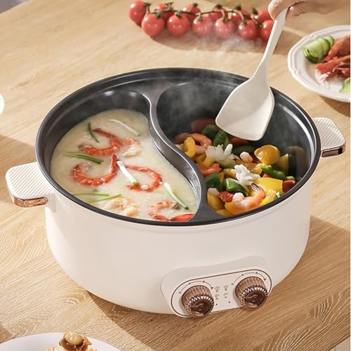 HJXBD888 Self Heating Hot Pot, Double control switch, Automatic Power Cut-Off Electric Hot Pot Chinese Hot Pot, Suitable for Birthday Parties (with 2 Leaky Nets),4.5L - Image 5