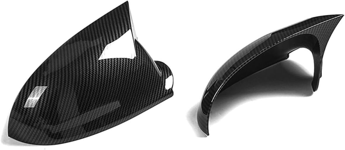 Pair Carbon Fiber Black Side Wing Mirror Cover Caps For VW Golf GTI Jetta MK5 2003-2009 Left&Right Side, Rearview Mirror Cover Decoration Trim