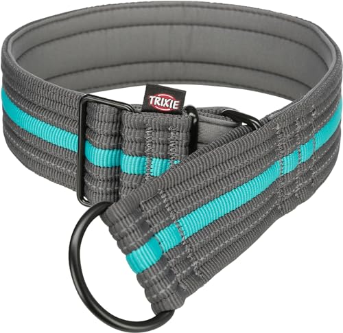 Trixie Fusion - Erziehungshalsband, extra breit, L-XL, 48–58 cm/50 mm, Graphit/Ozeanblau