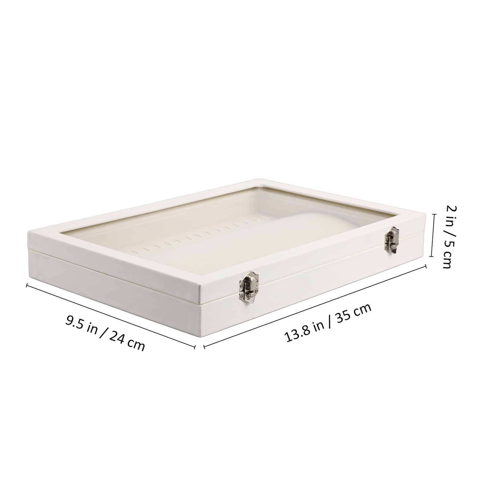 Garneck Joyero Organizador para Collares de Madera Tapa Transparente Caja Cajón y Cierre Seguro Bandeja Expositora Portátil para Collares Adecuado para Viaje y Almacenamiento