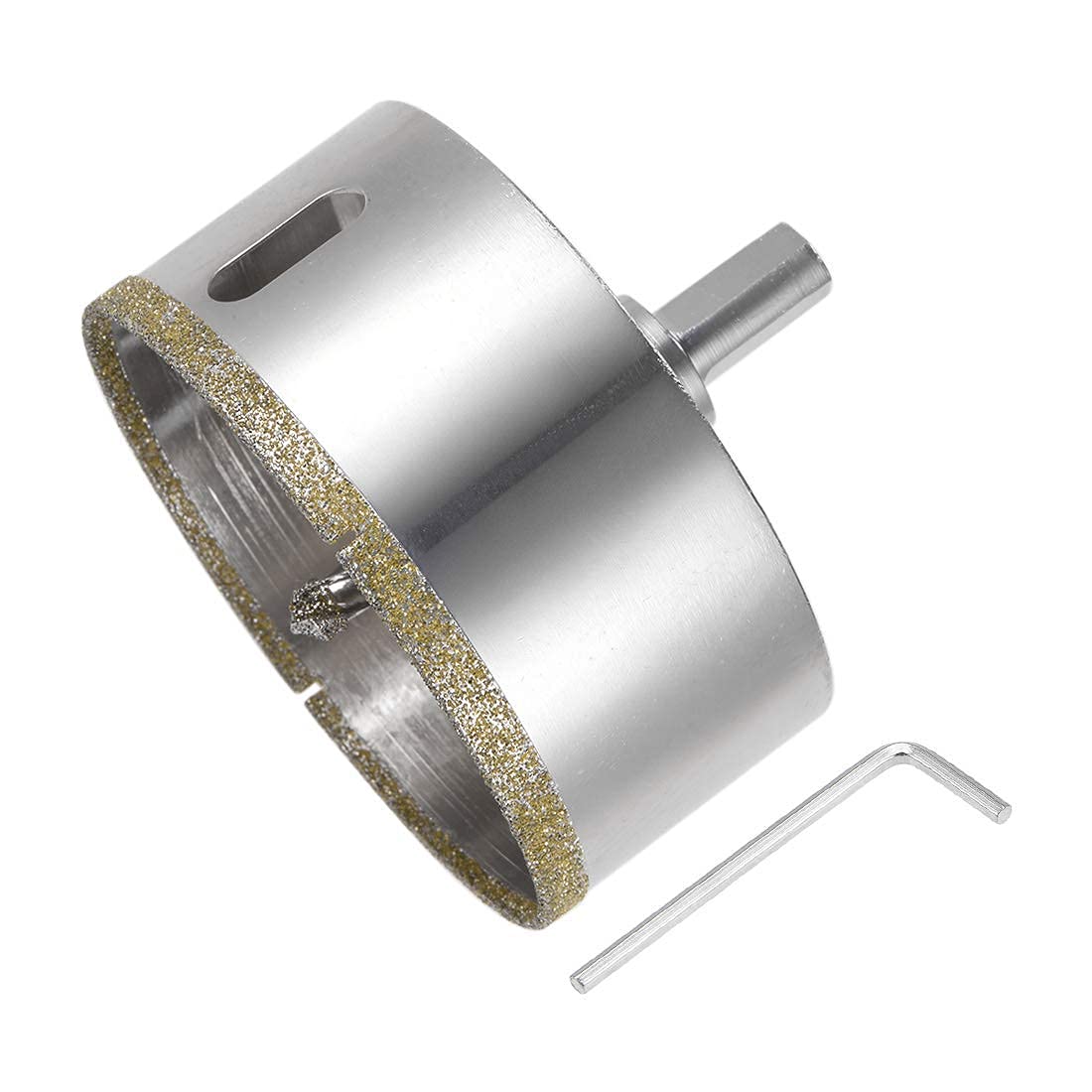 TOP-VIGOR 85mm Diamond Drill Bit Glass Hole Saw Set, Hollow Core Drill Bit with Spotting Drill Bit
