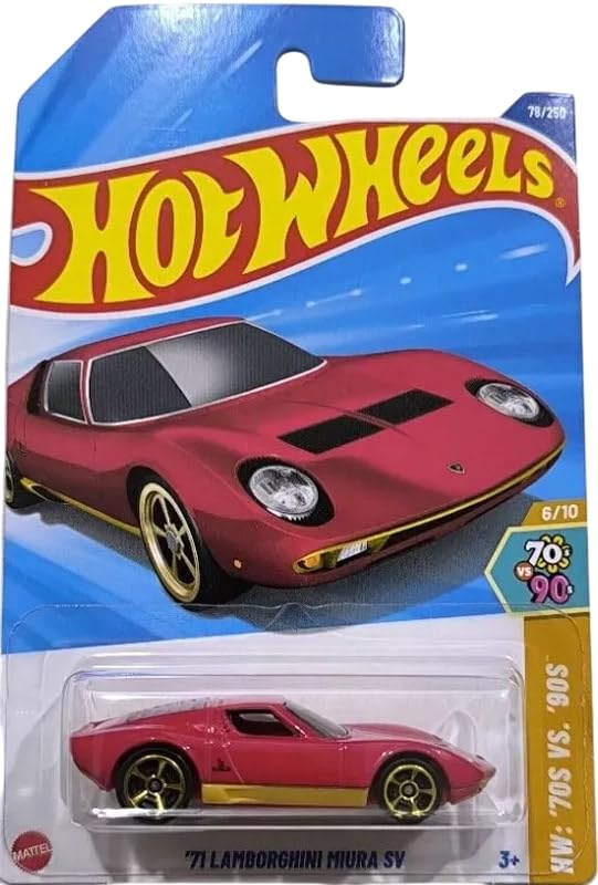 Image of Hot Wheels 71 Lamboorghini Miura SV HW 70s vs 90s Ages 3 and Up 78 /250 (Red)