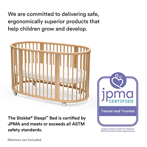 Image of Stokke Sleepi Bed V3, Natural - Suitable for Ages 0-5 Years Old - Adjustable, Stylish & Flexible - Sturdy Beech Wood Frame