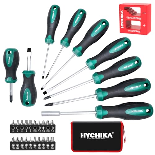 HYCHIKA Schraubendreher Set, 30 PCS Schraubenzieher Set, Einschließlich Kreuzschruubendreeher, Flachschraubendreher, Geeignet...