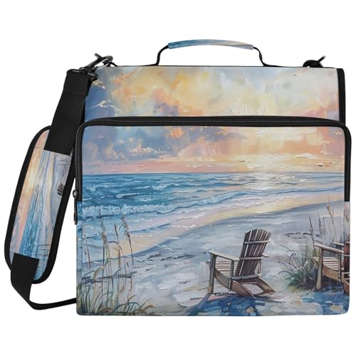 Ocean Sunset �W�b�p�[�o�C���_�[�o�b�O 3�����O�o�C���_�[�t�� �h���o�C���_�[�I�[�K�i�C�U�[ �w�Z��I�t�B�X�p 14�C���`�̃m�[�g�p�\�R���ɑΉ�