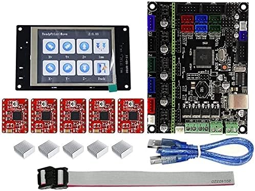 3D printer accessories, 3D Printer Controller Board Kit TFT32 Full Color LCD Touch Screen + MKS-GEN L Mainboard with 5Pcs Red A4988 Driver printer MANIHOM