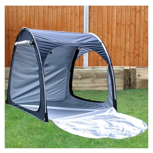 Tettoia per tenda per bici da esterno per deposito mobili da cortile piccolo capannone impermeabile per biciclette e moto protezione nera facile da montare