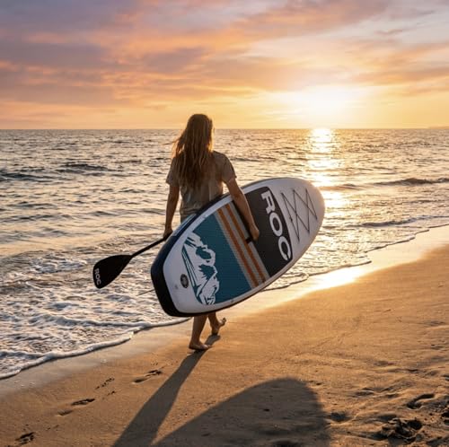 Roc Inflatable Stand Up Paddle Board 10' 6" with Premium SUP Paddle Board Accessories, Wide Stable Design, Non-Slip Comfort Deck for Youth & Adults (navy2) - image 8