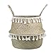 Cesti portaoggetti Canestro di immagazzinaggio in vimini scatola di immagazzinaggio in rattan, pianta di mare pianta in vimini vaso di fiori appeso in vaso pentola pieghevole in vaso con manico cestin