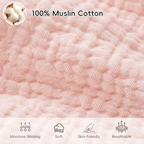 Image of david's kids Muslin Cotton Baby Sleep Sack 18-24 Months, 2 Pack 100% Cotton Sleeping Bag for Summer, TOG 0.5 Baby Wearable Blankets with 2-Way Zipper, Soft Sleep Sacks for Newborn Infant, Pink Floral