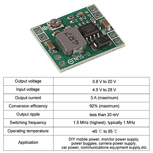 AITRIP 8 Pack Mini MP1584EN DC-DC Buck Converter Adjustable Power Supply Module 24V to 12V 9V 5V 3VCompatible with Arduino Raspberry Pi2