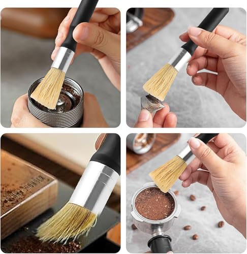 1 Stück Barista Pinsel, Reinigungspinsel Kaffeepinsel, Kaffee Pinsel, Kaffeebürste Reinigungsbürste Kaffeepulver Für Kaffeemühlen Espressomaschine Barista Zubehör Küchenpinsel, Naturborsten