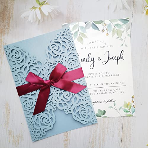 Carte invitation mariage découpée au laser pour imprimer soi-même ses textes - 3