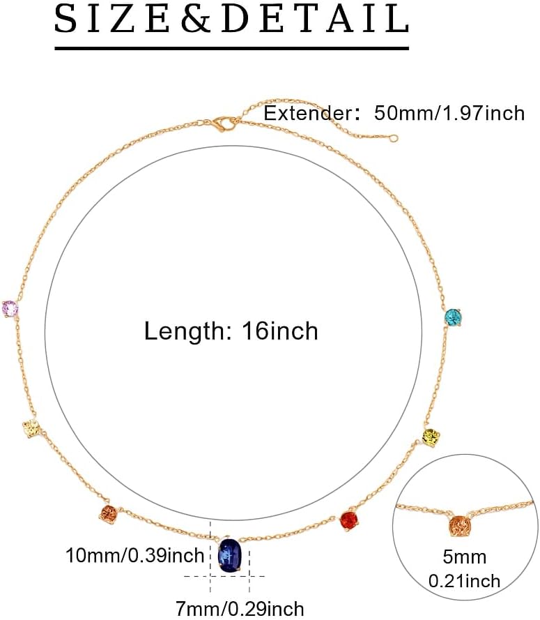 Chakra Healing Necklace for Women 7 Chakra Reiki Necklace With Cubic Zirconia Gold Brass Chakra Spiritual Jewelry Gift for Women - Image 4