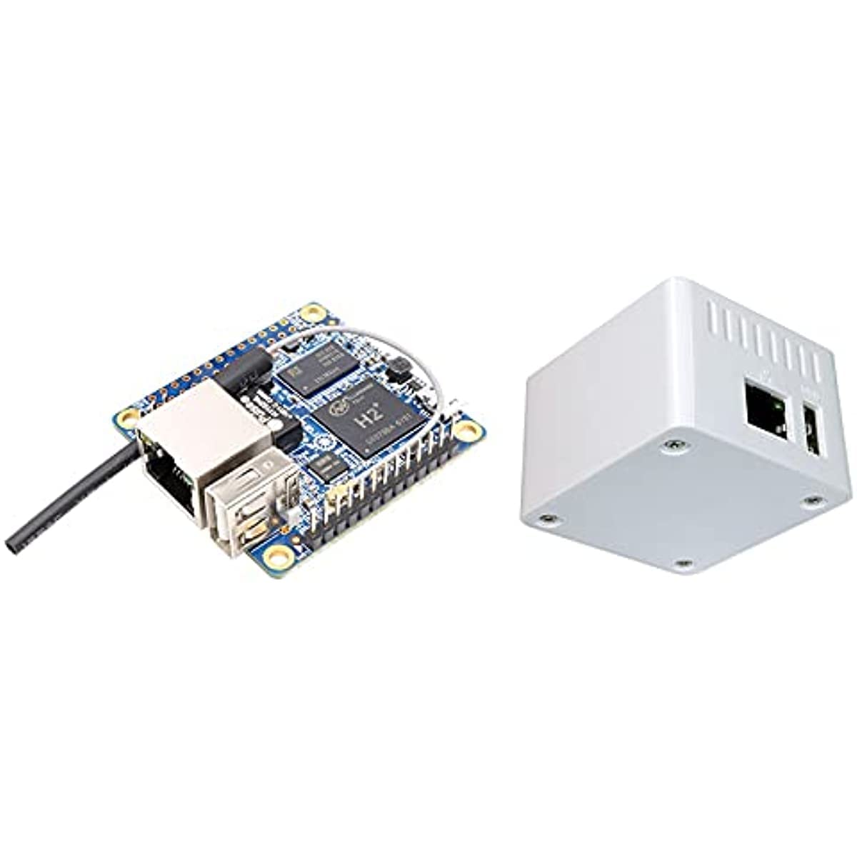 Development Board Kit kompatibel mit Orange Pi Zero LTS 512MB, H3 Quad-Core Open Source Single Board Computer mit schützendem weißen Gehäuse