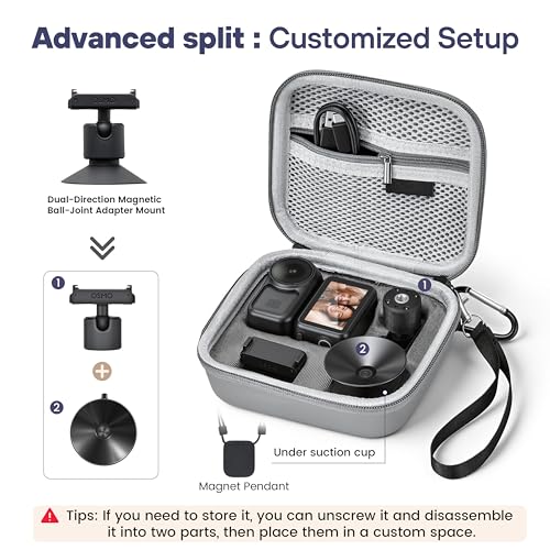 Image of Osmo Nano Case, Protective Carrying Case for DJI Osmo Nano Accessories, Portable PU Leather Storage Bag for Travel Outdoor Vlogging