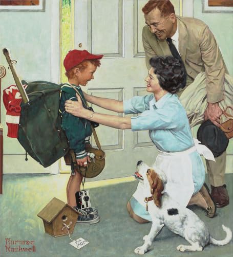Affiche de Norman Rockwell Home from Camp tirage mural vintage 50x55cm