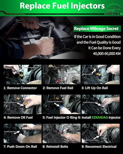 SZKAIDAG Upgraded Fuel Injectors 05037479AA Fits For:-Dodge Charger Duragon Challenger 5.7L 2006-2018 For:-RAM 1500 2500 3500 2011-2017 For:-Chrysler 300 For:-Jeep Commander Grand Cherokee (Pack of 8)