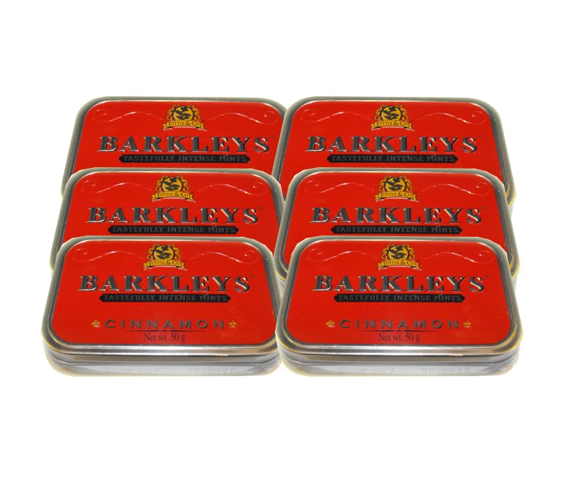 Barkleys Classic Cinnamon Mints In Luxury Tin 50g - 6 Pack