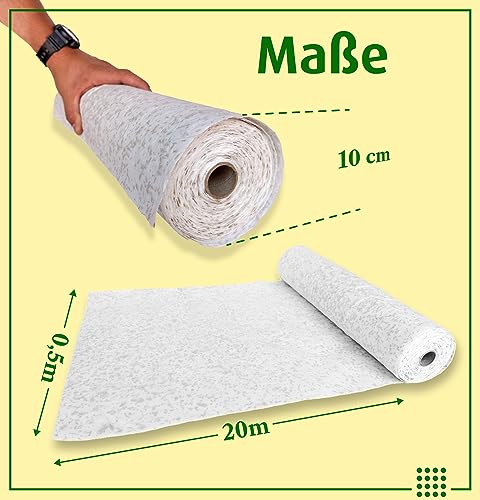 Matte mit integrierten Rasensamen - Gras auf der Rolle für eine einfache Aussaat - biologisch abbaubare Rasenvlies-Grassamen schnellkeimend- Rasenrolle (10m²) - Rasenmatte