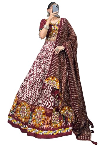 Lehenga indien en soie Ikkat et miroir Gamthi pour vos tenues de mariage