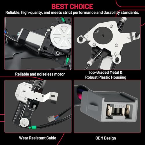 Image of BDFHYK 748-506 Power Window Regulator with Motor Rear Left Compatible with Ford Explorer 2002-2010, Ford Explorer Sport Trac 2007-2010, Lincoln Aviator 2003-2005, Mercury Mountaineer 2002-2010