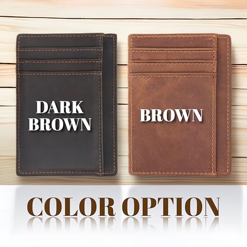 Custom Portrait Photo Front Pocket Card Holder, Personalized Men's Leather Minimalist Card Holder, Credit Card Holder, 3 Card and 1 money Slot, RFID Blocking Holder for Business Travel2